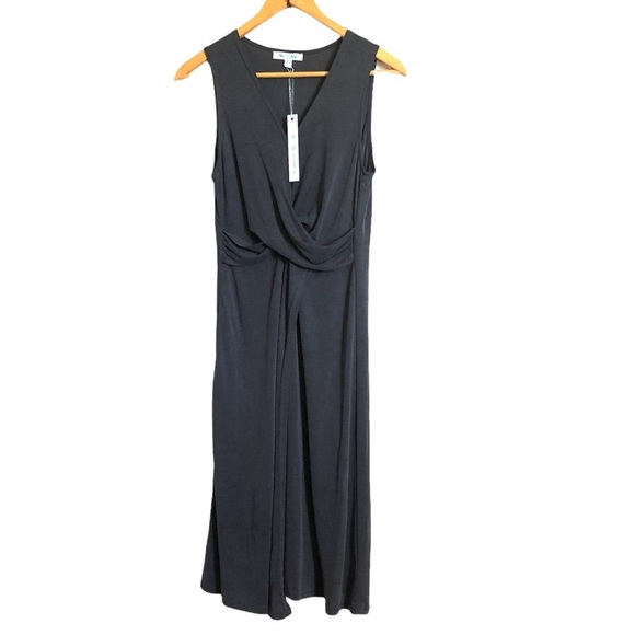 She + Sky Dress Grey Large Sleeveless Modal Blend Faux Wrap Draped Bodic… - Picture 1 of 6